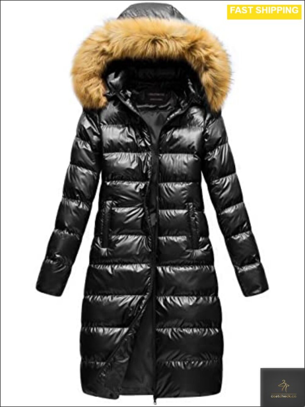 Women's Long Faux Fur Puffer Coat Warm Winter Jacket Detachable Hood